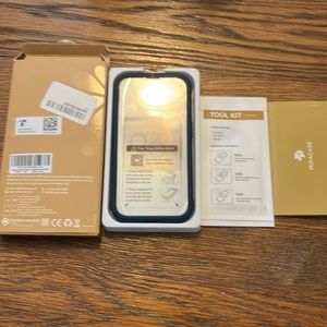 iphone 15 clear case new with stickers and box